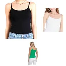 kit com 3 blusas de alcinha malha de algodão