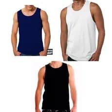 Kit com 3 regatas masculinas material 100% algodão