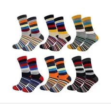 Meias Listradas Coloridas meia Retro Masc. Femin. ( 6 Pares ) De Algodão (35a42 )