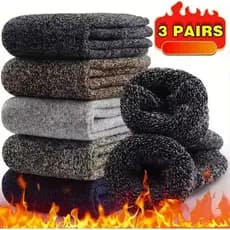 3 Pares Meia Térmica Lã Frio Intenso Inverno 36a40