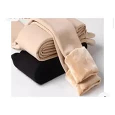 1 Meia Calça (TÉRMICA SUPER GROSSA FELUCIADA) Quentinha Frio Intenso Neve Inverno (32a46)(Preta e Bege)