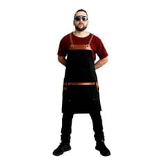 Avental todo preto Lady iv barista bartender atendente jardineiro - Avodah