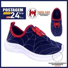 Tênis De Menino Moda Infantil Aranha Confortavel flexivel Escolar Calce fácil sem cadarço