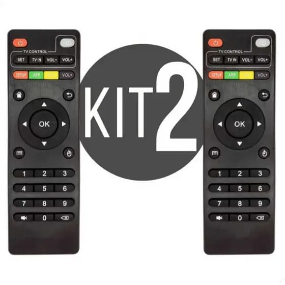 kit Controle Remoto Para Tv Botões Inteligentes Box Aparelho Completo Com Pilhas