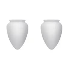 Globo Pera Plástico Ventilador de Teto Boca com 10cm de Diâmetro Universal Branco Fosco - Kit com 2