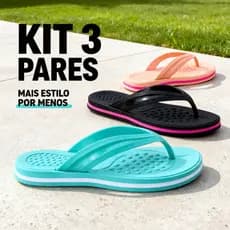 Kit 3 Chinelo Feminino Leve Confortável e Ideal para o Dia a Dia