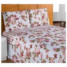 Jogo de Lençol Casal Queen - 3 Peças - Microfibra Estampas Sortidas