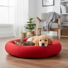 Cama Pet Redonda Velboa 70cm – Para Cachorros e Gatos Pequeno a Médio Porte