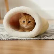Saquinho de Dormir para Gato – Toca com Sherpa Macia e Velboa Aveludada, Refúgio Quentinho 50x45cm