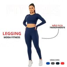 Calça Legging Fitness Feminina Cós Alto Modelador Compressão Academia - Timtim Fitness