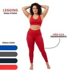 Kit 2 Legging Fitness Feminina Cintura Alta Costura Reforçada Zero Transparência Academia - Timtim Fitness