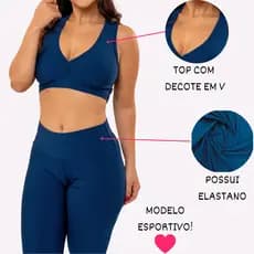 Conjunto Fitness Feminino Top e Legging Cintura Alta Academia Treino Moda Fitness - Timtim Fitness