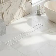 Ralo Linear Oculto 6x50 Invisível Sifonado Anti Odor Para Banheiro Box Moderno Elegante Porcelanato