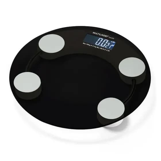 Balanca Digital Eat Smart vidro ate 180kg Preta Multilaser Preta