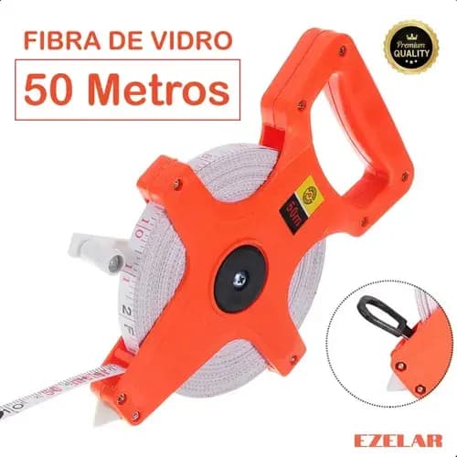 Trena De Fibra de Vidro 50 Metros Profissional Caixa Aberta Thor