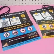 Placa plastificada para motoristas UbER, 99 e táxis