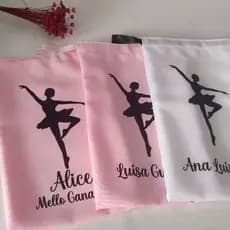 Kit de Saquinhos Studio de dança ballet de cetim ou Oxford personalizado 20x30cm