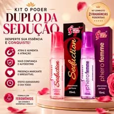 Kit Perfume Afrodisíaco com Feromônios 15ml -  A Essência da Sedução Amor Feminina Femme e Seduction
