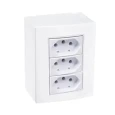 Caixa Sobrepor 3 Tomadas 20a Sistema X Modular Linha Sleek Margirius 20/10A