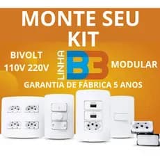 Tomadas e interruptores Teclas Placas - Linha B3 MARGIRIUS - Conjunto completo 4x2 Simples/Paralelo