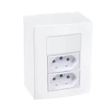 CAIXA SOBREPOR 1 INTERRUPTOR E 2 TOMADAS 20A LINHA SLEEK
