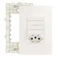 Interruptor 4 Teclas e 1 tomada 10/20A Conjunto 4x2 Sleek MG