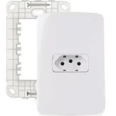 Conjunto 1 TOMADA 20A bivolt PADRAO BRASIL 2P+T 4X2 2x4 branca MARGIRIUS Linha B3