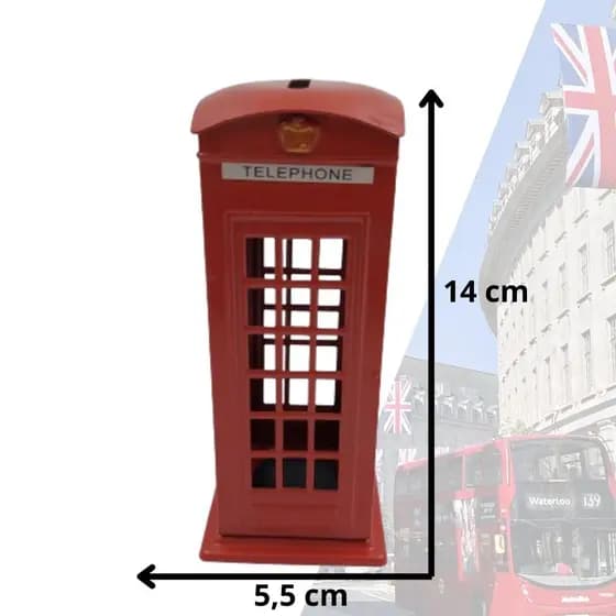 Cofre Decorativo Cabine de Telefone Londres 14cm