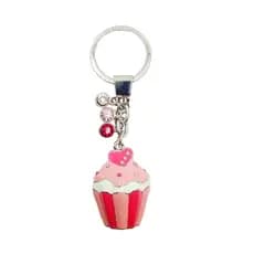 Chaveiro de Metal Cupcake com Strass 3x2,6cm