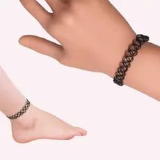 Kit 60 Peças Pulseira Choker Tattoo | Nylon Preto | Estilo Retrô e Versátil