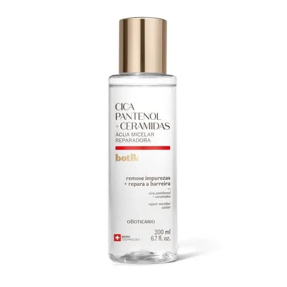 O Boticário água Micelar Reparadora Botik Cica Pantenol E Ceramidas 200ml Cuidado diário skincare