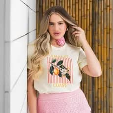 Camiseta Feminina Amarela Limão Amalfi