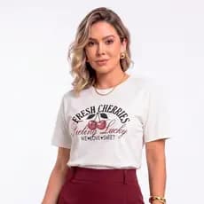 Camiseta Feminina Off Fresh Cherries