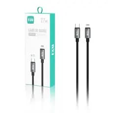 Cabo iPhone Nylon 27W Turbo para iPhone 7 8 XR 11 12 13 14 Pro Max
