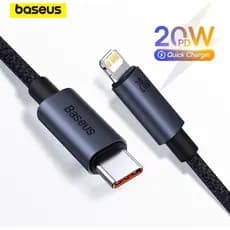 Cabo USB-C para iPhone Lightning Baseus - Carregamento Rápido e Durável, 1 Metro