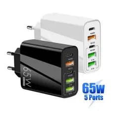 Carregador Rápido Turbo 65w Qc 3.0 Tipo C + Usb Universal compativel com todos celulares