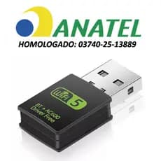 Adaptador Wifi + Bluetooth 5.0 Para Pc Usb 2x1 Receptor 600mb 5G - Sem impostos, já no Brasil!