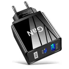 Carregador De Parede Gan 65w Usb + Tipo C Turbo Fonte Tomada compativel com todos celulares