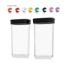 Conjunto Kit de 2 Potes 500ml Herméticos Para Mantimento e Tempero Em Policarbonato