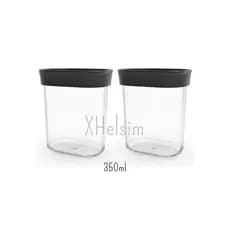 Conjunto Kit de 2 Potes Herméticos Para Mantimento e Tempero 350ml Em Policarbonato