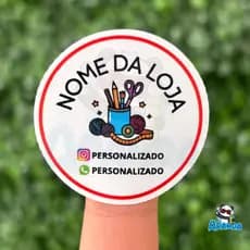 Adesivo para Artesanato e Costura Sem Logo Personalizado 4x4cm couchê | Apanda