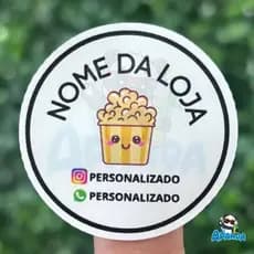 Adesivo Pipoca Doce Sem Logo Personalizado 4x4cm couchê | Apanda