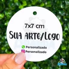 Tag Personalizada 7x7 cm - Com Sua Arte ou Logo