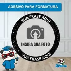 Adesivo Personalizado para Formatura 6x6 cm - Com Foto e Frase
