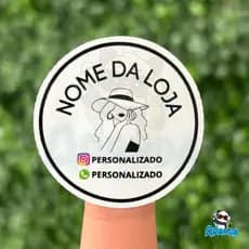Adesivo para loja de Moda Praia Sem Logo Personalizado 4x4cm couchê | Apanda