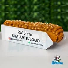 Adesivo Personalizado 2x15 cm para Churros - Com Sua Arte ou Logo