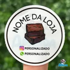 Adesivo Brownie para Confeiteiras Sem Logo Personalizado 4x4cm couchê | Apanda