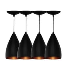 Kit Com 4 Pendente Vegas Luminária De Teto Escritório Cozinha Sala Area Gourmet