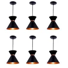 Pendente Kit 6 Modelo Luxo Alta Qualidade Sala Cozinha Lustre Teto Decorativo Area externa Interna