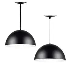 Pendente Meia Lua 30cm Kit2 Luminária Suspensa Premium Cozinha Sala Escritório Pronta Entrega